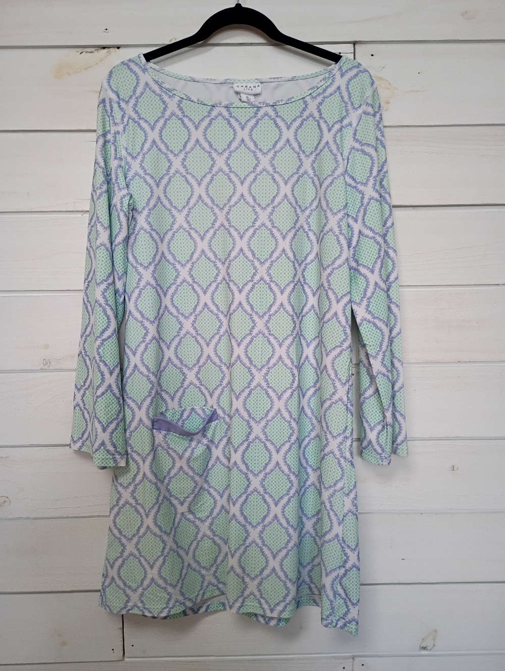 Cabana Life Shift Dress/Cover Up Purple Green White XL